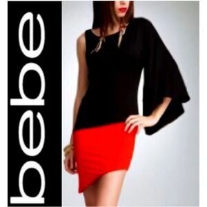 Bebe Addiction Asymmetrical Kimono Casual Dress XS